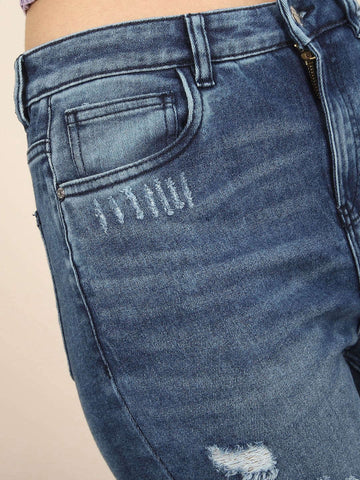 Women's Distress Straight Fit Jeans