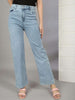 Women's Wide Leg Jeans With Tie N Dye Detail