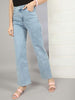Women's Wide Leg Jeans With Tie N Dye Detail