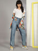 Women's 2 Tone Denim Wide Leg Jeans