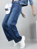 Women's 2 Tone Denim Wide Leg Jeans