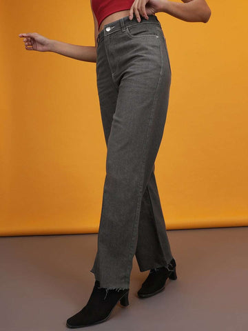 Women's 2 Tone Denim Wide Leg Jeans