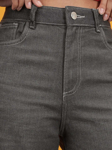 Women's 2 Tone Denim Wide Leg Jeans