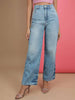 Women's 2 Tone Denim Wide Leg Jeans