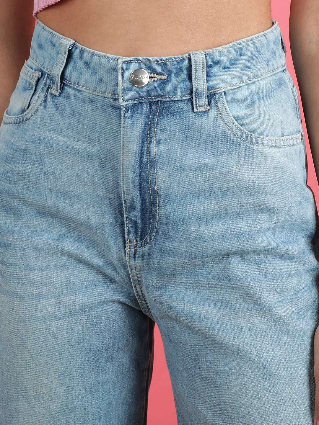 Women's 2 Tone Denim Wide Leg Jeans