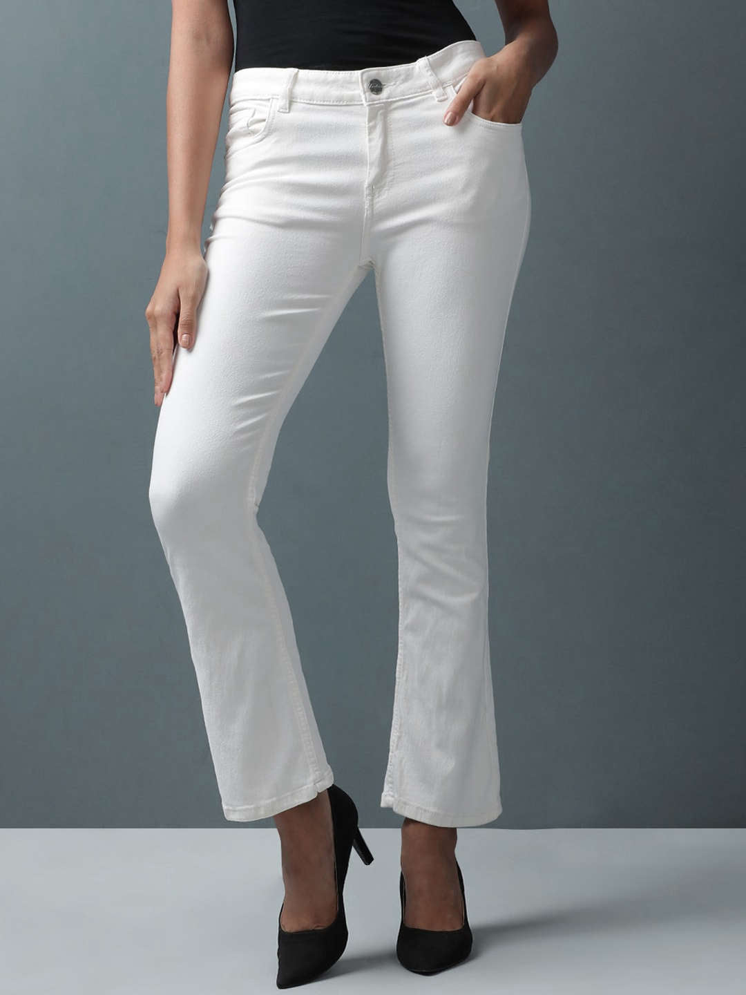 Women's Bleached Bootcut Denim Jeans