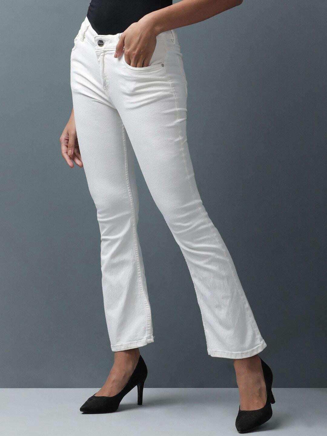 Women's Bleached Bootcut Denim Jeans