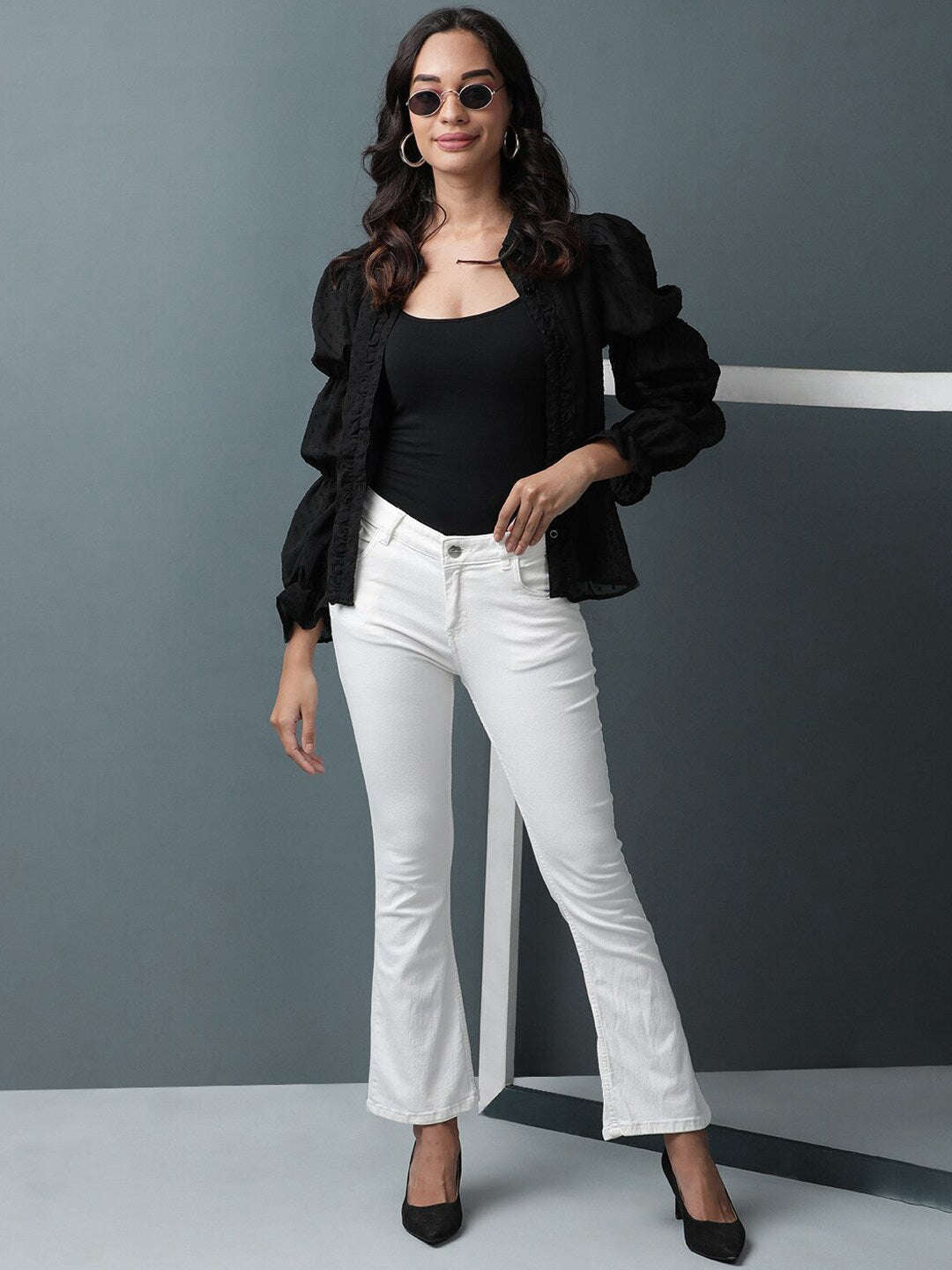 Women's Bleached Bootcut Denim Jeans