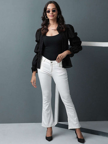 Women's Bleached Bootcut Denim Jeans