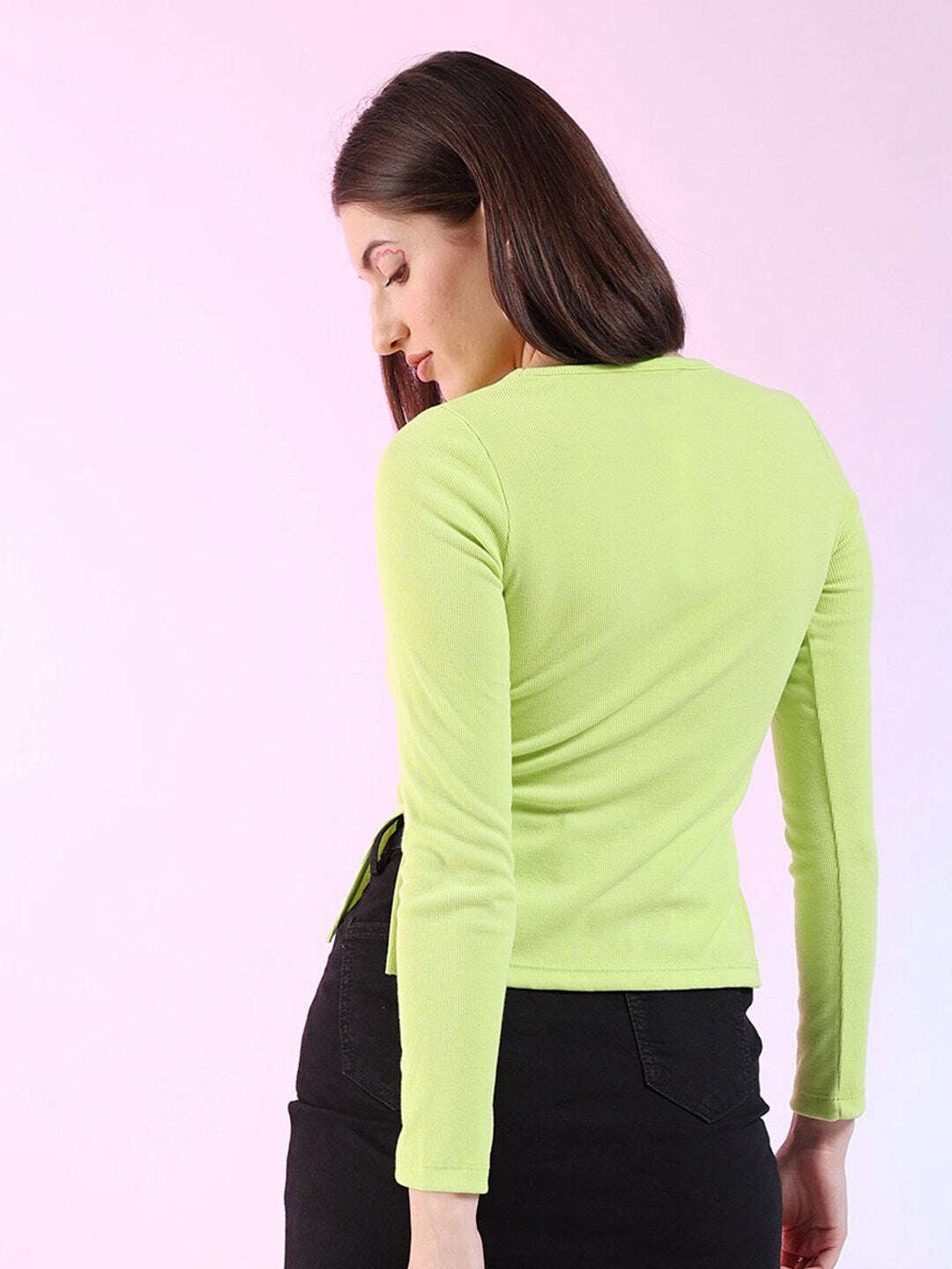 Women's Fitted Full Sleeve Rib Top