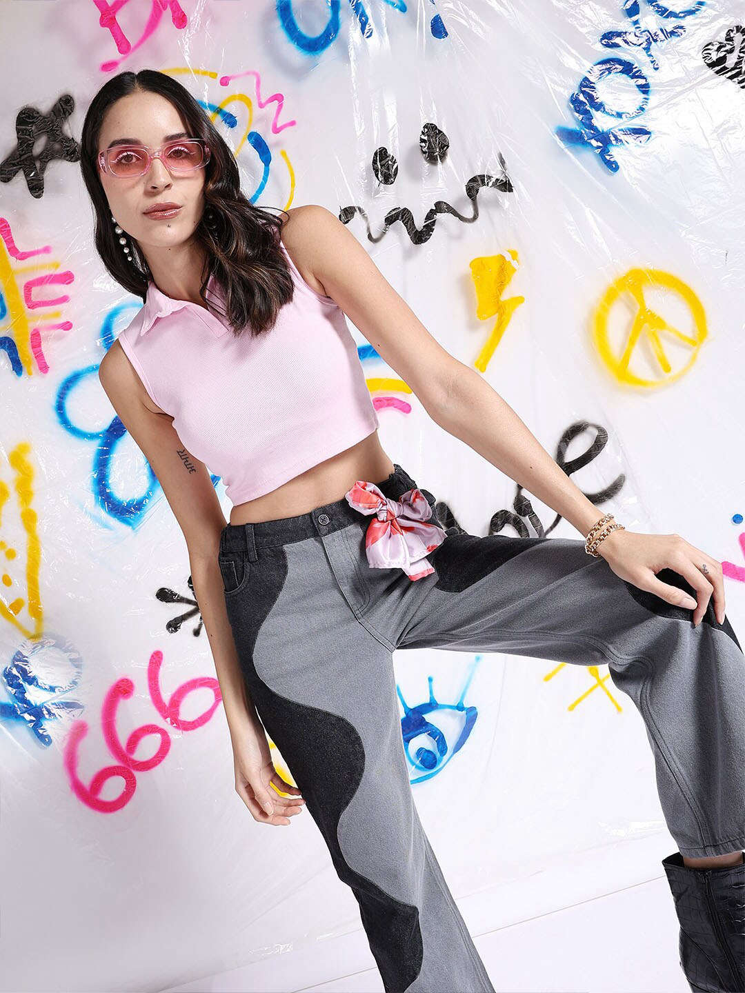 Women's Sleeveless Polo Collar Rib Top