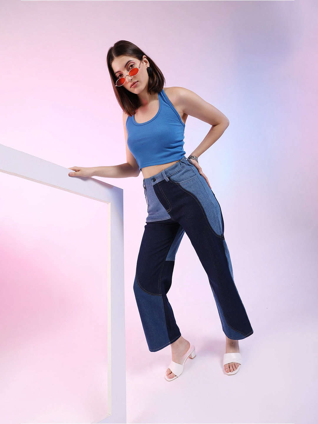 Women's Halter Neck Rib Top