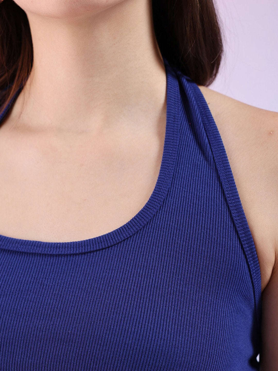 Women's Halter Neck Rib Top