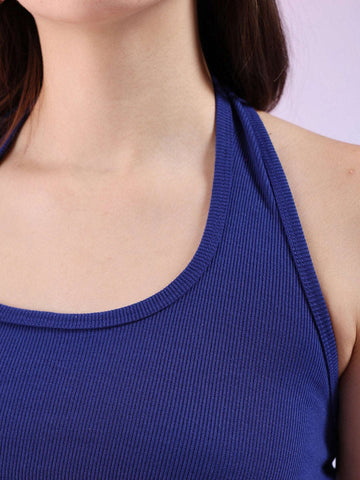 Women's Halter Neck Rib Top