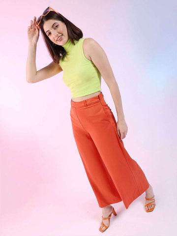 Women's Sleeveless Hign Neck Rib Top