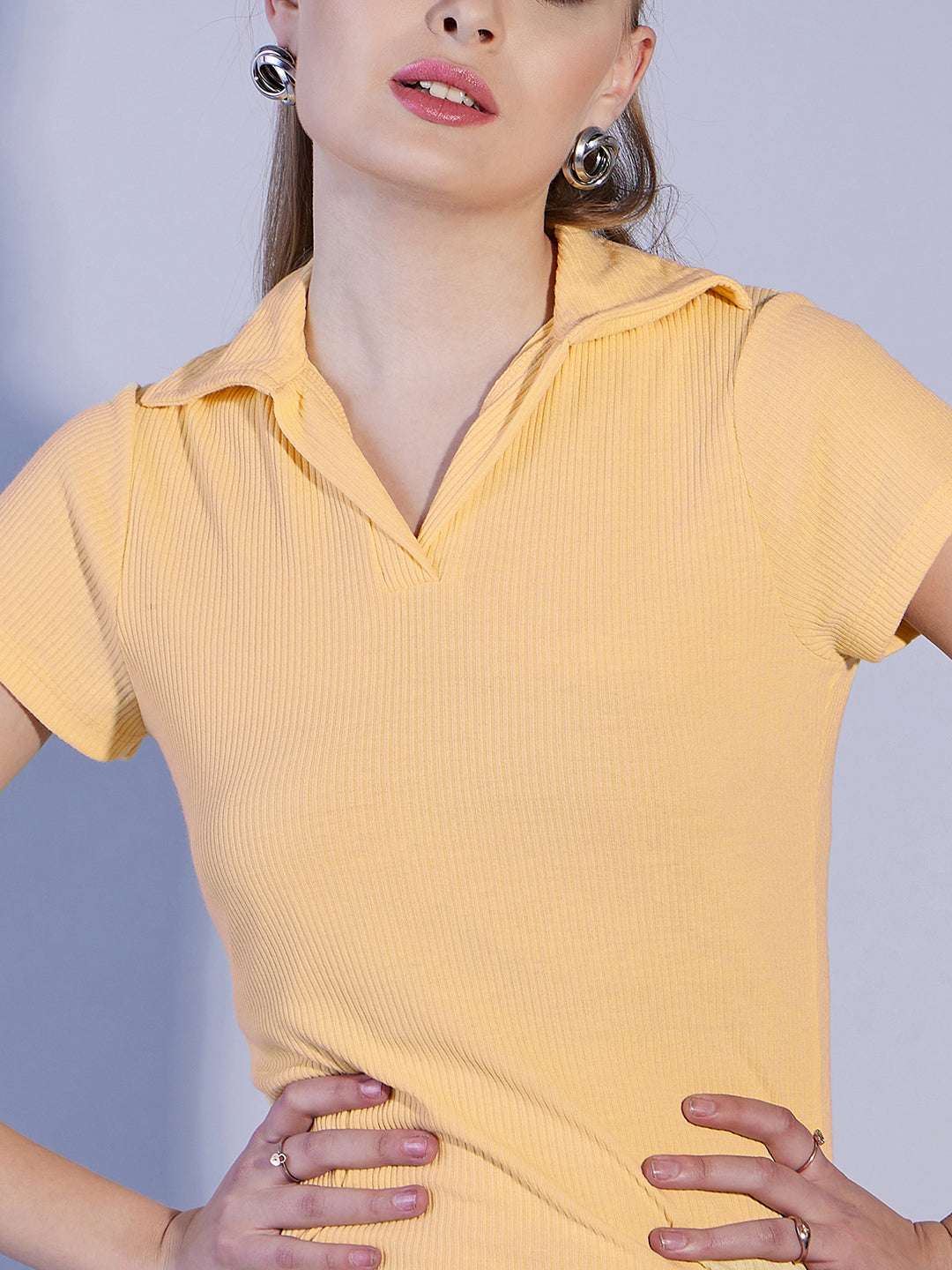 Women's Solid Polo Collar Dress