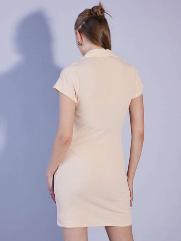 Women's Solid Polo Collar Dress
