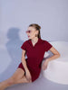 Women's Solid Polo Collar Dress