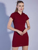 Women's Solid Polo Collar Dress
