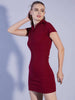 Women's Solid Polo Collar Dress