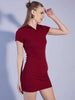 Women's Solid Polo Collar Dress