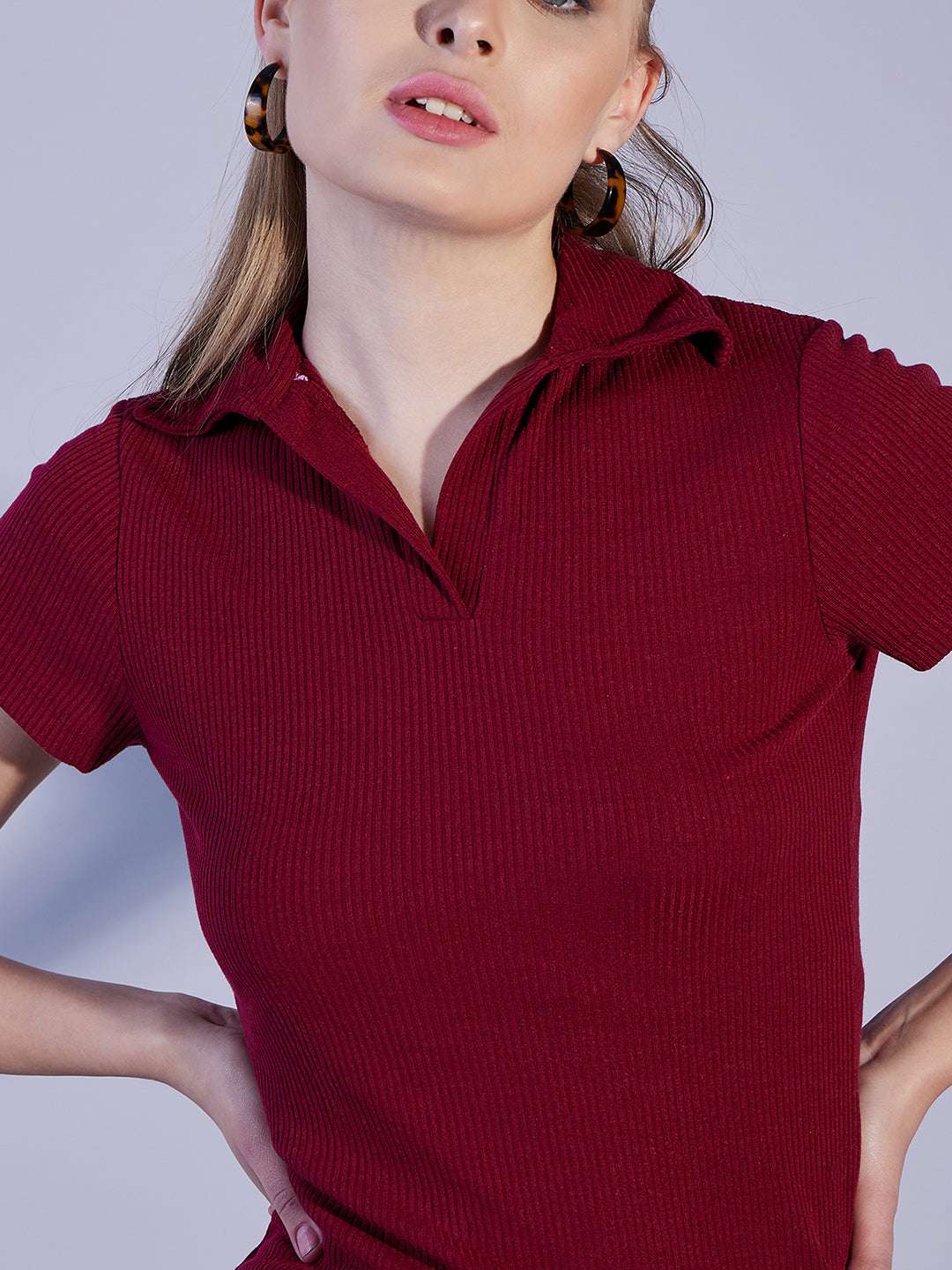 Women's Solid Polo Collar Dress