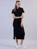 Women's Solid Polo Collar Dress
