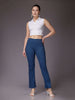 Women's Mid Rise Solid Rib Trouser