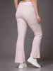 Women's Mid Rise Solid Rib Trouser