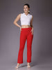 Women's Mid Rise Solid Rib Trouser