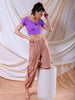 Women's Purple Fitted Solid Sweetheart Neck Off Shoulder Top