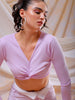 Women's Purple Fitted Solid V-Neck Regular