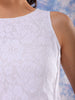 Women's White Regular Lace Round Neck Regular Top