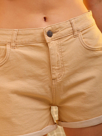 Women's Solid Denim Shorts