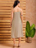 Women's Grey A Line Solid Casual Slip Dress