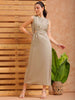 Women's Grey Fit and Flare Solid Partywear Asymmetric Dress