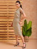 Women's Grey Fitted Solid Casual Sheath Dress