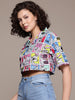 Freehand Women Loose Fit Looney Tunes Casual Crop Boxy Shirt