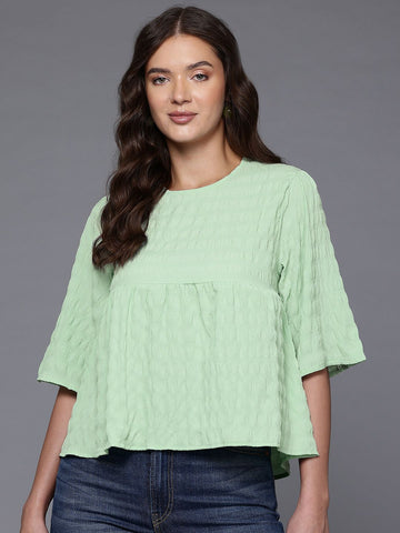 Women's Loose Fit Textured Regular Top
