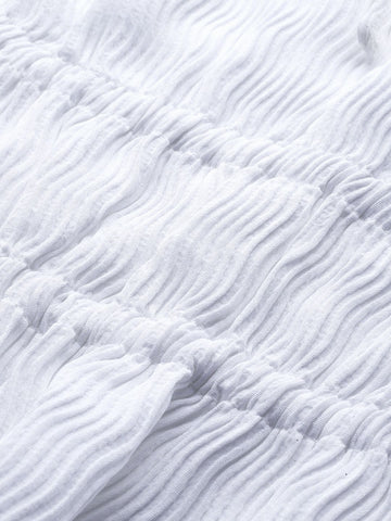 Women's Regular Fit Textured Cinched Waist Top