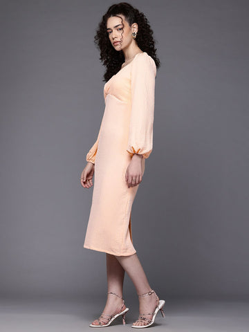 Freehand Women Fitted Textured Midi Dress