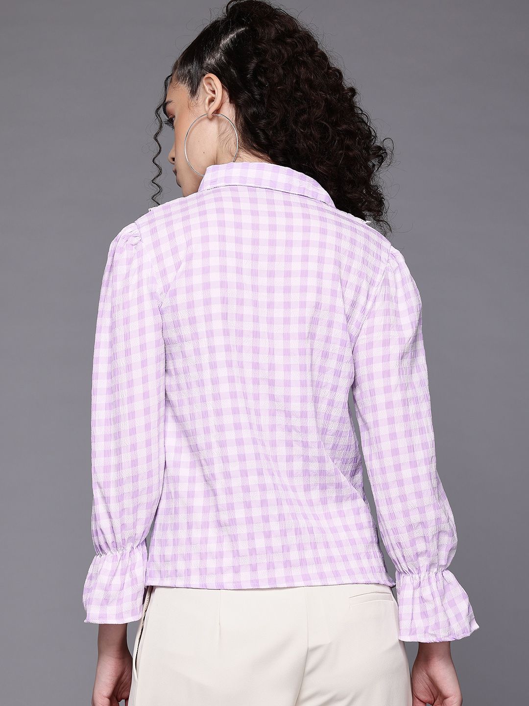 Freehand Women Regular Fit Textured Casual Long Shirt