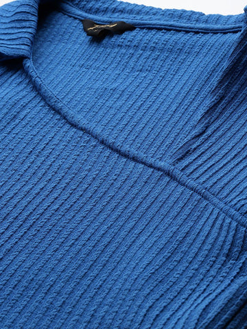 Women's Fitted Textured Asymmetric Top