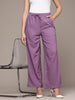 Women's Purple Regular Fit Casual Trousers