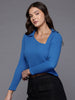Women's Fitted Textured Asymmetric Top