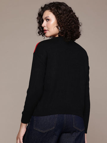 Freehand Women Loose Fit Quirky Sweater