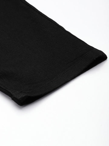 Women's Black Straight Fit Casual Jeans