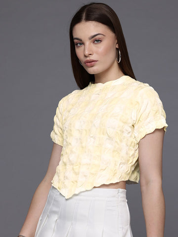 Women's Fitted Textured Asymmetric Top