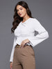 Women's Regular Fit Textured Cinched Waist Top