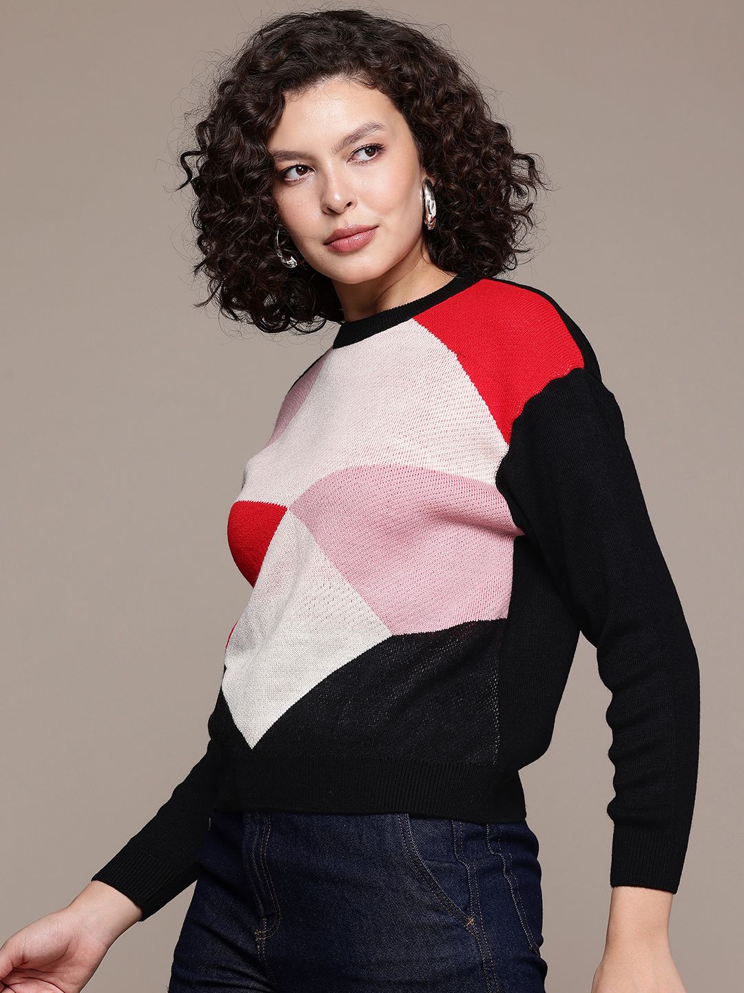 Freehand Women Loose Fit Quirky Sweater